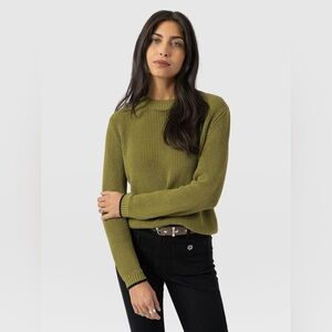 Saint and Sofia Remy Crop Jumper Sweater in Khaki Green Size Small